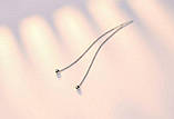 Сережки протяжки з кулькою срібло 925 покриття довгі сережки, фото 2