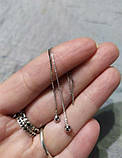 Сережки протяжки з кулькою срібло 925 покриття довгі сережки, фото 5