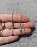 Сережки протяжки з кулькою срібло 925 покриття довгі сережки, фото 6