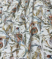 Ткань тефлоновая хлопковая фазаны птицы для скатерти ткань для штор римских штор розы