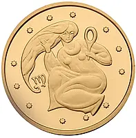 Золотая монета Дева 1,24 грамма в футляре НБУ. Золото 999,9 пробы Тираж 10 000