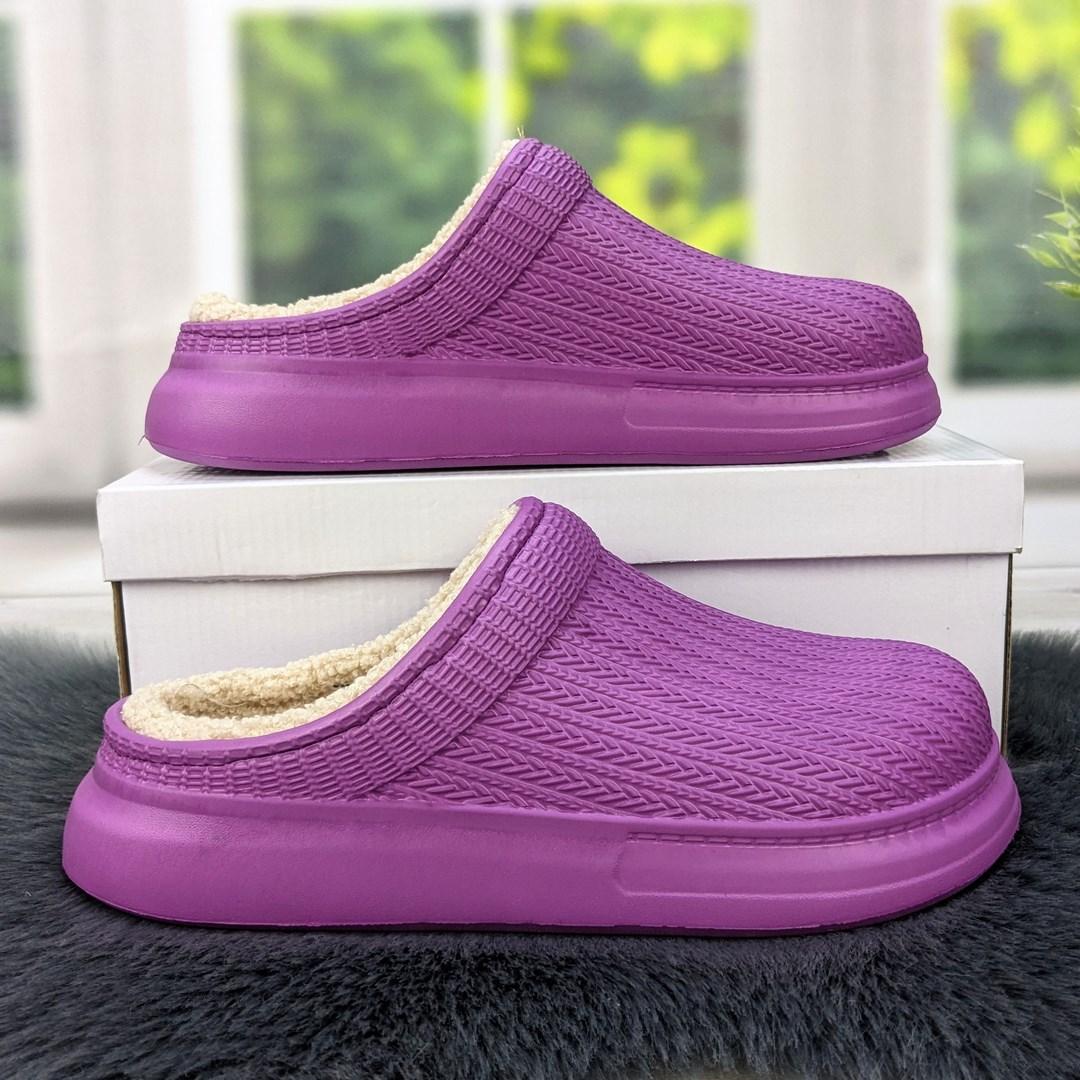 Калоші без задника сабо на хутрі жіночі Dago Style бузкові 2879_2, фото 1