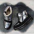 Черевики дутики жіночі вкорочені на хутрі сріблясті 2412, фото 6