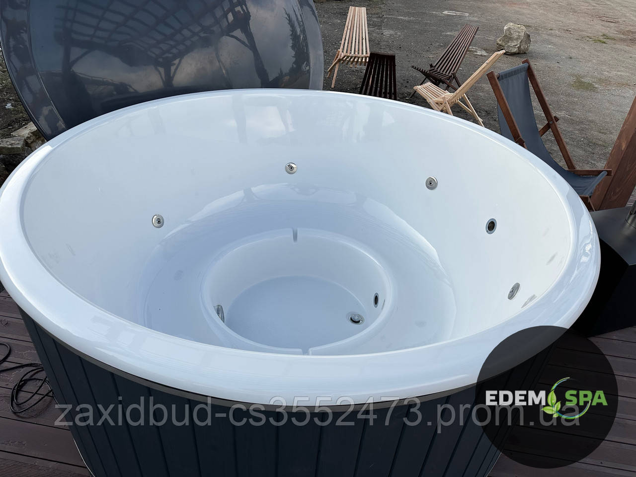 Купіль гідромажна ванна, чан вуличний - фото 9 - id-p1909024404