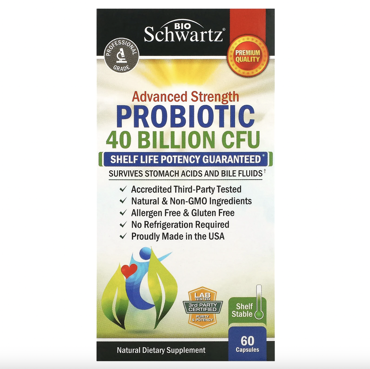 Пробіотик, BioSchwartz, 20 млрд КУО, 60 капсул