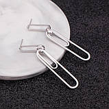 Сережки скріпки стильні сережки у вигляді скріпок, фото 3