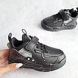 Кросівки, кеди на ліпучці чорні для хлопчика Розмір 26-30, фото 4