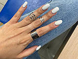 Тренд набір кілець жіночих фалангові кільця срібло какблучка, фото 7