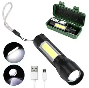 Ліхтар акумуляторний кишеньковий у кейсі з USB-зарядкою BL Q5, фото 1