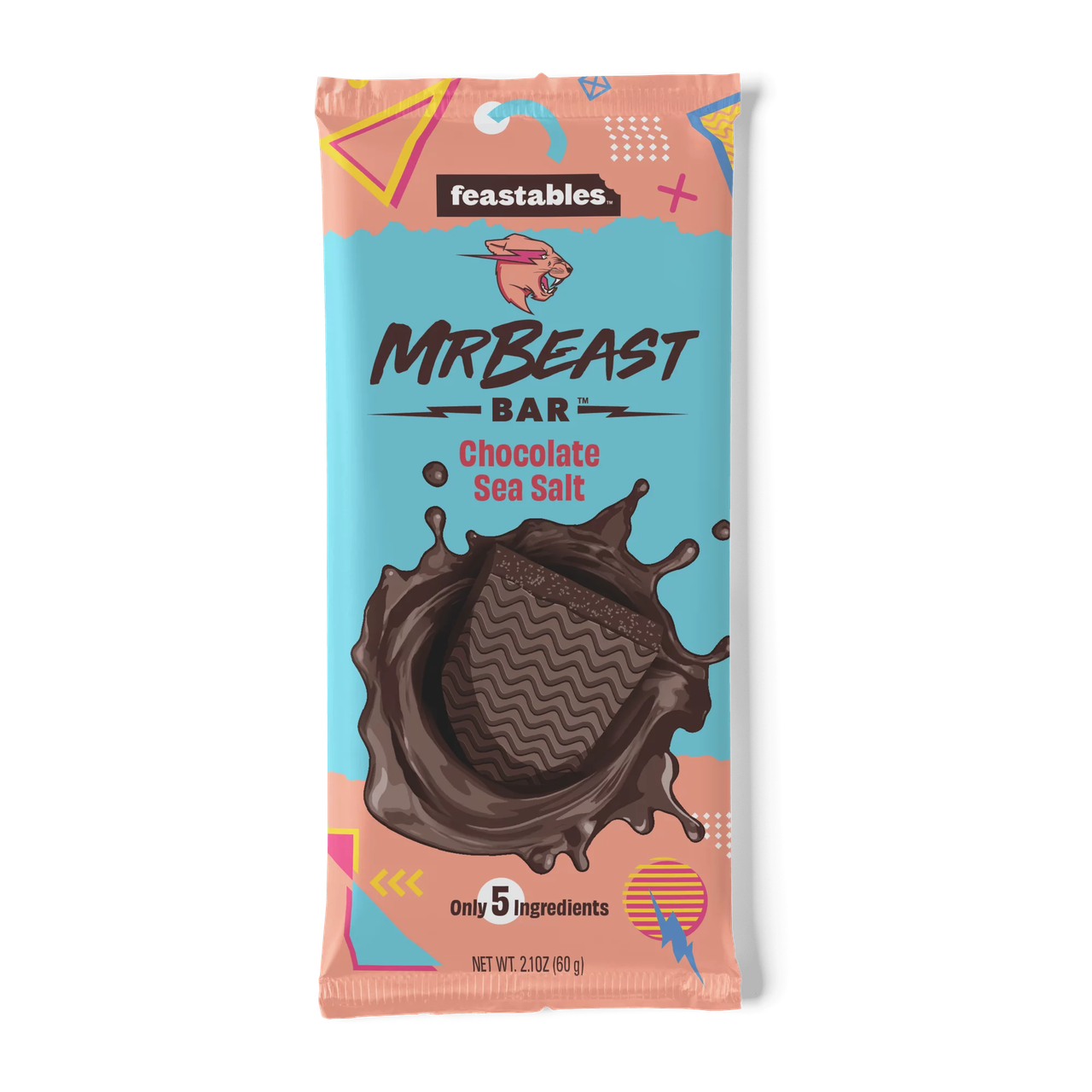 Чорний шоколад із морською сіллю Feastables MrBeast Sea Salt Dark Chocolate Bar 60g, фото 1