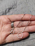 Сережки протяжки з колечком, покриття срібло 925 проби, фото 9
