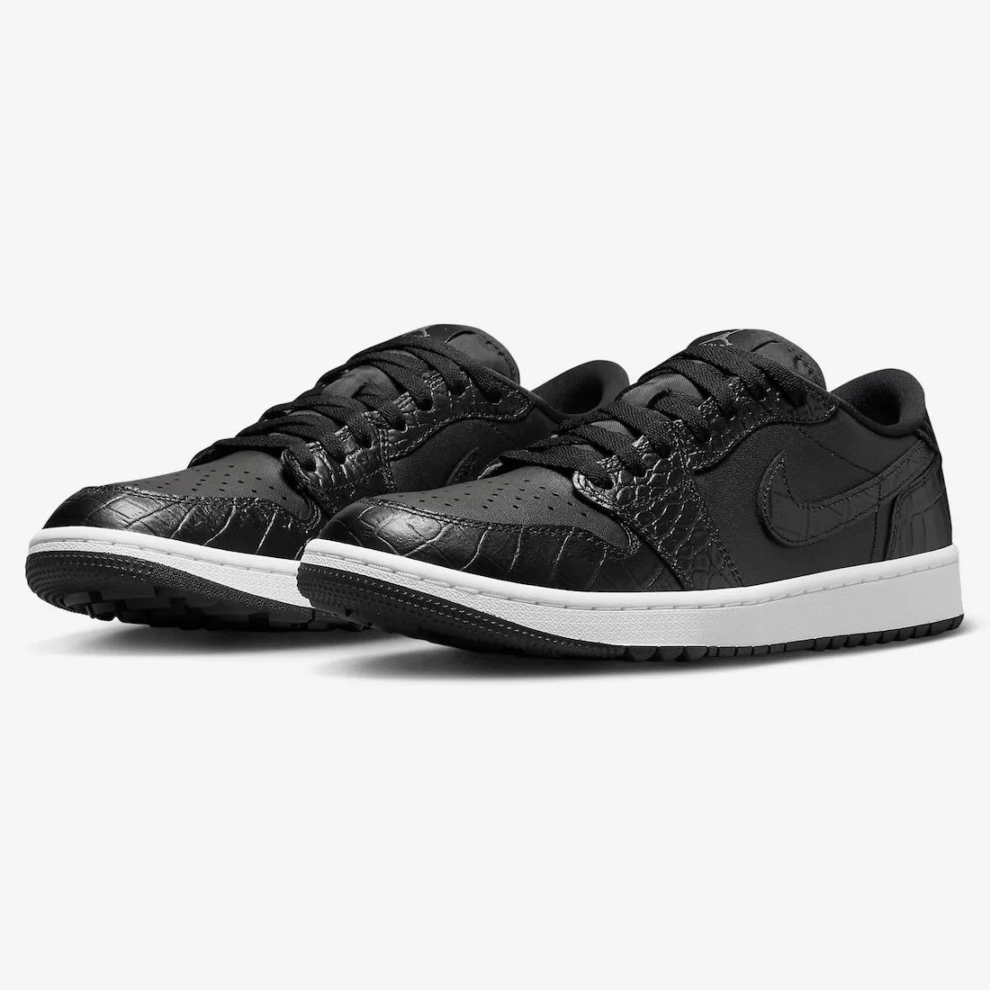 Кросівки чоловічі Jordan 1 Retro Low Golf Black Croc