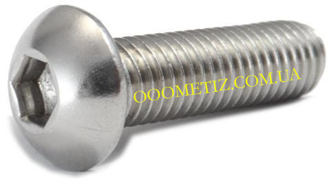 Гвинт М5х10 А2 неіржавкий ISO 7380, ГОСТ 28963-91 з напівкруглою головкою і внутрішнім шестигранником, фото 1
