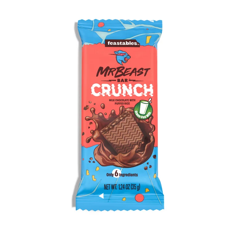Шоколадний батончик Feastables Mr Beast Milk Chocolate Crunch Bar 35g, фото 1