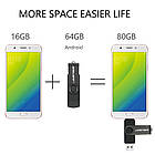 Флешка перекидна USB - micro USB, + перехідник Type-C 64 ГБ, USB 2.0, фото 5