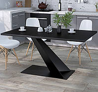 Стол обеденный на опоре под углом прямоугольный Сван Loft Design 150х90 в гостиную, столовую, обеденную зону Венге Луизиана