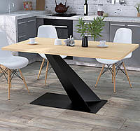 Стол обеденный на опоре под углом прямоугольный Сван Loft Design 150х90 в гостиную, столовую, обеденную зону Дуб Борас