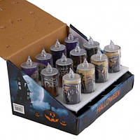 Декор на Хэллоуин "Свечи на подставке" в упаковке 12шт. 3.5*13см., пластик (18910-008)