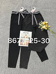 Джинси мом жіночі з довгим поясом та кишенями рр норма 25-30