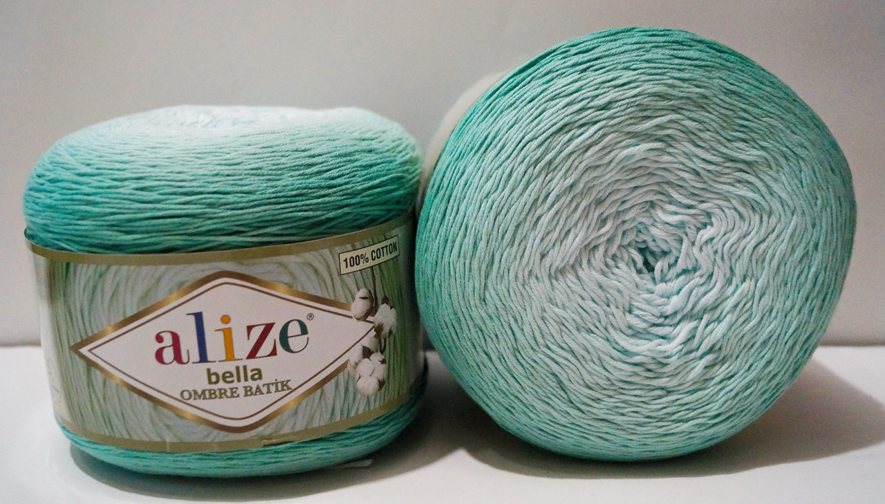 Нитки пряжа для в'язання бавовняна BELLA OMBRE BATIK Белла Омбре Батик від ALIZE Алізе № 7408