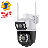PTZ-DW4 Уличная Двойная IP Wi-Fi камера Наблюдения Видеонаблюдения IP66 бело-черная