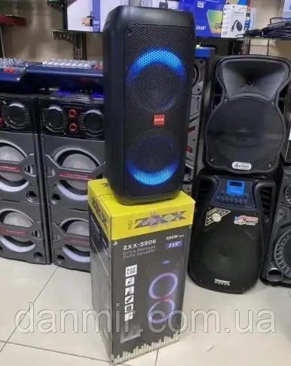 PartyBox Автономна акустична система ZXX-5506 + радіомікрофон, LED світломузика. USB/FM/Bluetooth/TWS