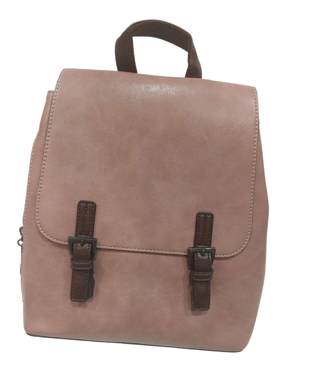 Рюкзак-сумка молодіжний дві пряжки для навчання міста Valen Frank рожевий W1725