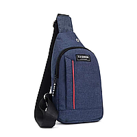 Мужская сумка-слинг через плечо. Повседневная нагрудная сумка Fashion синяя