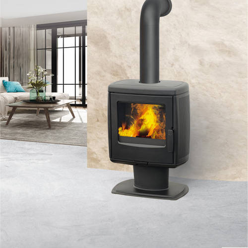 Купить Чугунная печь камин на ноге со стеклянной дверцей, каминофен ...