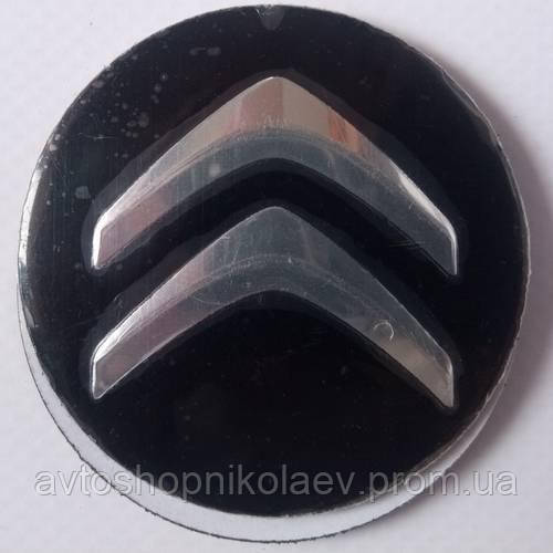 Наклейки на диски 56 мм CITROEN алюміній (хромований логотип на чорному тлі) к-т 4 шт. STARLEKS 562211