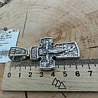 Чоловічий масивний хрест та ланцюжок бісмарк 70 г комплект срібло чорнене 925 проба, фото 6