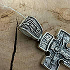 Чоловічий масивний хрест та ланцюжок бісмарк 70 г комплект срібло чорнене 925 проба, фото 8