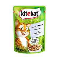 Влажный корм для кошек Kitekat с телятиной в соусе 85 г (144989-12)