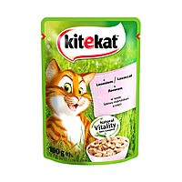 Влажный корм для кошек Kitekat с лососем в соусе 85 г (144987-12)