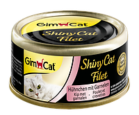 Влажный корм для котов GimCat ShinyCat Filet с курицей и креветками 70 г (103660-12)