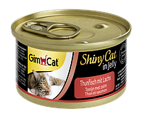 Влажный корм для котов GimCat ShinyCat in Jelly с тунцом и лососем 70 г (103656-12)