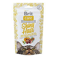 Лакомство для здоровья кожи и шерсти кошек Brit Care Functional Snack Shiny Hair 50 г (144442-12)