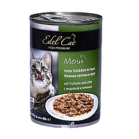 Влажный корм для кошек Edel Cat Нежные кусочки в соусе с индейкой и печенью 400 г (129732-12)