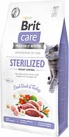 Сухой корм для стерелизованных кошек с лишним весом Brit Care Cat GF Sterilized Weight Control 7 кг Утка