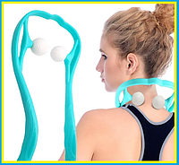 Универсальный ручной роликовый массажер для шеи Neckar Neck Massager,Голубой,ручной массажёр для шеи,rty