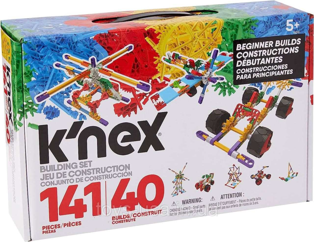 Розвиваючий конструктор Кнекс початківець K'NEX Beginner 141 деталей 40 ідей