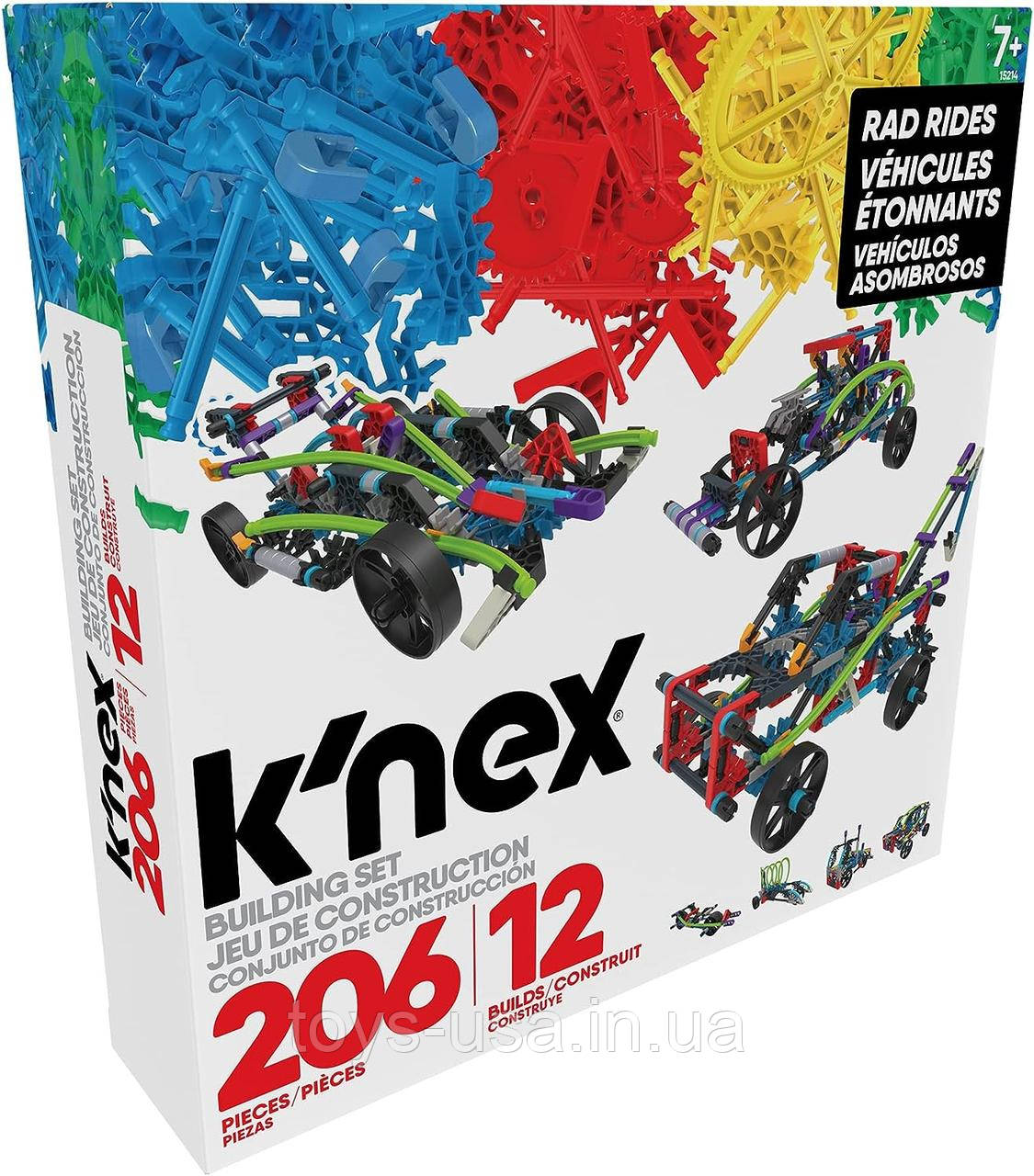 Розвиваючий конструктор Кнекс K'NEX Rad Rides Building 206 деталей 12 ідей