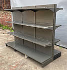 Ряд торгових двосторонніх (острівних) стелажів "Колумб" 150х200 (66+66+66) см., Б/у, фото 3