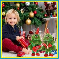 Рождественская игрушка танцующая и поющая елка с гитарой,Танцующая елочка с подсветкой на батарейках,rty