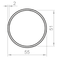 Алюминиевая труба круглая 55x2 без покрытия