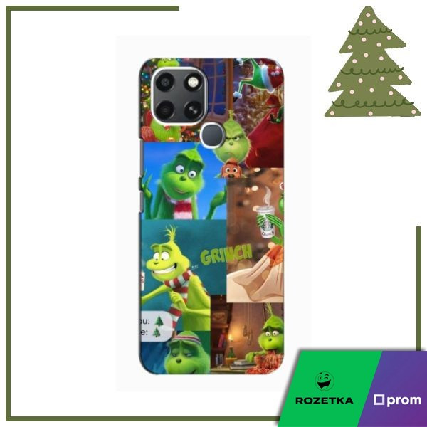 Чехол (Новогодний Гринч) на Инфиникс Смарт 6 / Чехлы Рождество Infinix ...