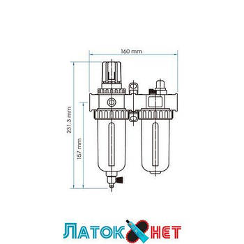 Модульна група для підготовки повітря з регулятором тиску 3/8 799A0-33C KingTony