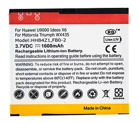 Акумулятор PowerPlant Huawei U9000, Motorola Triumph WX435 (HHB4Z1) 1600mAh DV00DV6109
