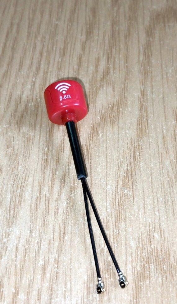 Антена FPV 5,8GHz 3dBi LHCP, з двома роз'ємами IPEX1, червона