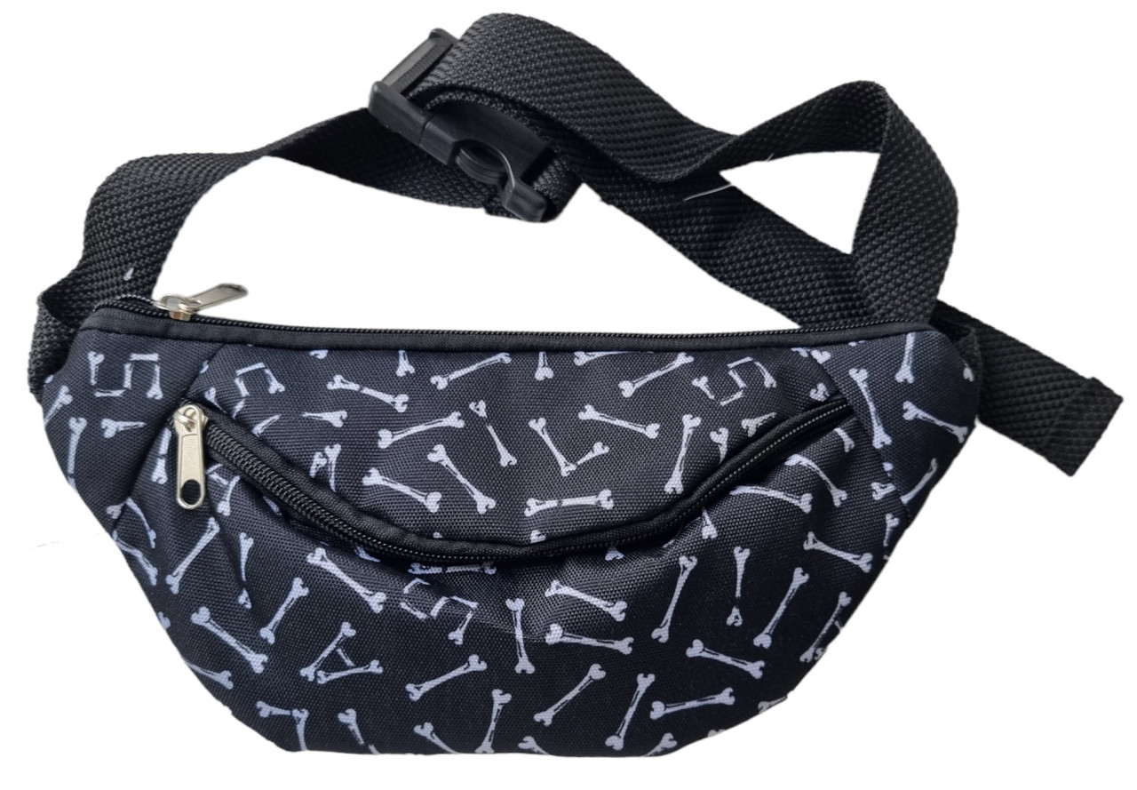 Сумка поясна бананка 4Profi Міні  з принтом "кісточки" з двома відділеннями